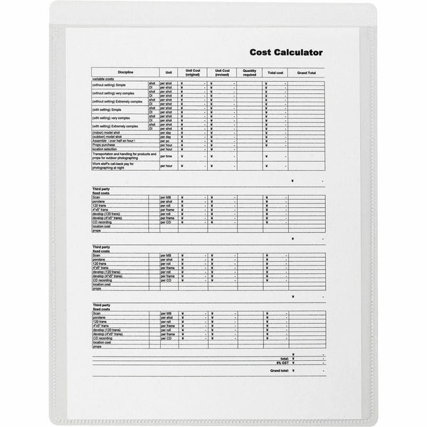 Business Source Shop Ticket Holders,Self-Adhesive,8-1/2"x11",5/PK,50/BX,CL (BSN16466) Box of 50