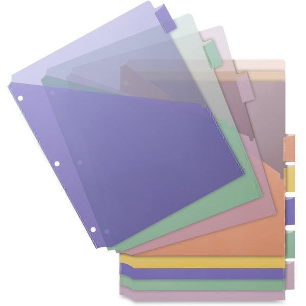 Business Source Poly Index Dividers, Double Pocket, 8-Tab, 8-1/2"x11", Multi (BSN32373) Pack of 8