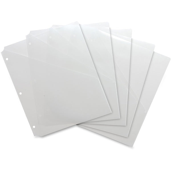 Business Source Binder Pockets, Poly, Letter, 8-1/2"x11", 5/PK, Clear (BSN32375) Pack of 5