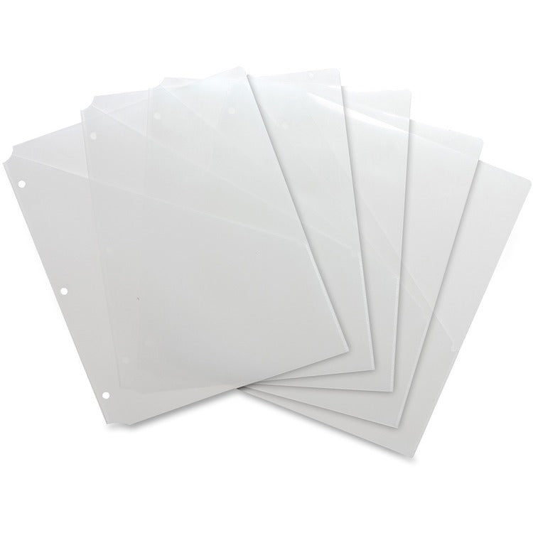 Business Source Binder Pockets, Poly, Letter, 8-1/2"x11", 5/PK, Clear (BSN32375) Pack of 5
