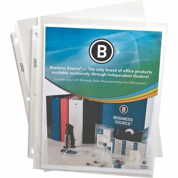 Business Source Top-loading Sheet Protectors, 2.4 mil, Clear, 50/Box (BSN32357) 1 Case of 50