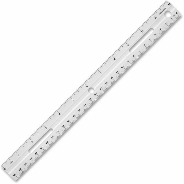Business Source Plastic Ruler, 12", Beveled Edges, Clear (BSN32365) Each