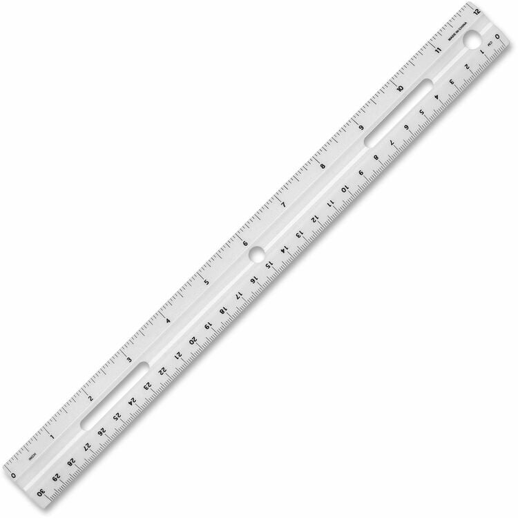Business Source Plastic Ruler, 12", Beveled Edges, Clear (BSN32365) Each