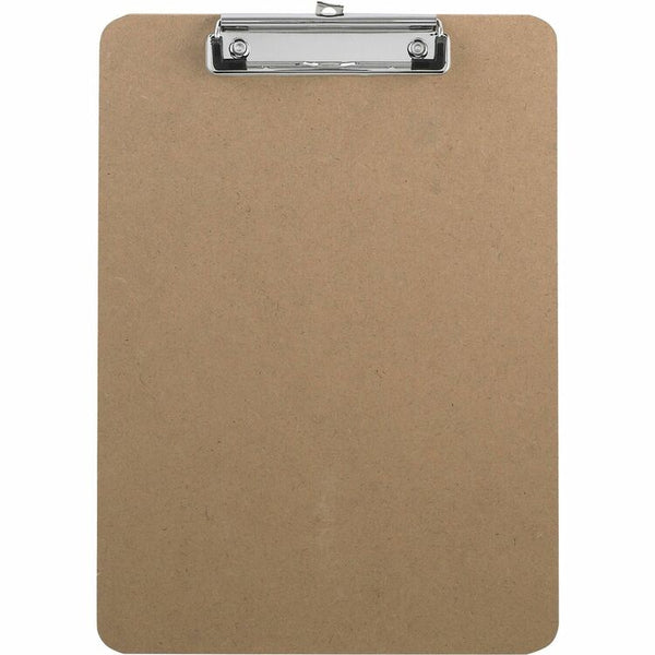 Business Source Clipboard, w/Flat Clip/Rubber Grips, 9" x 12-1/2", Brown (BSN16508) Each