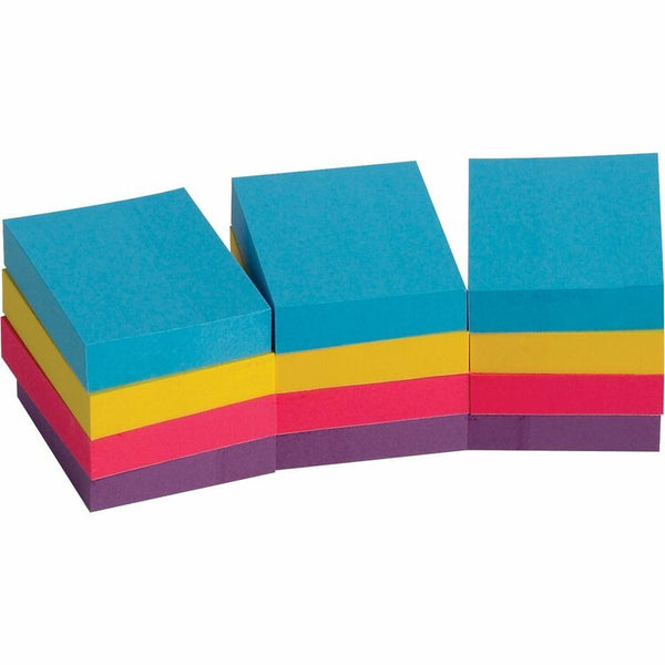 Business Source Adhesive Notes, Plain, 1-1/2"x2", 100 Sh/PD, 12PD/PK, Extreme (BSN16498) Pack of 12