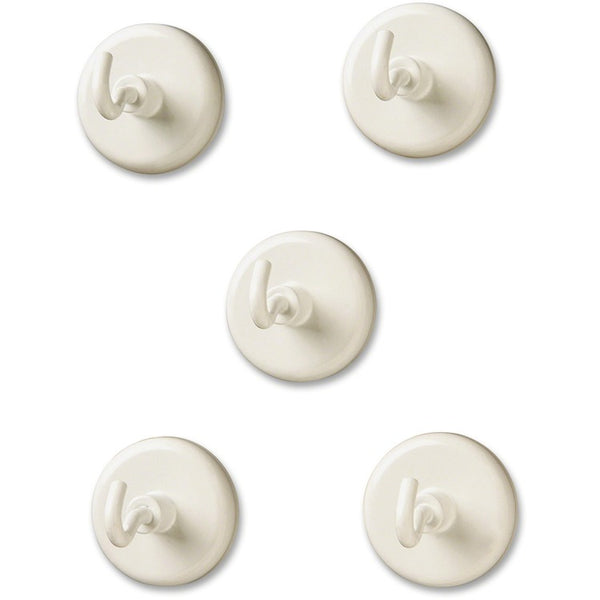 Learning Resources Original Magnetic Hooks, 1.1/4" D, 5/PK, White (LRNLER2698) Pack of 5
