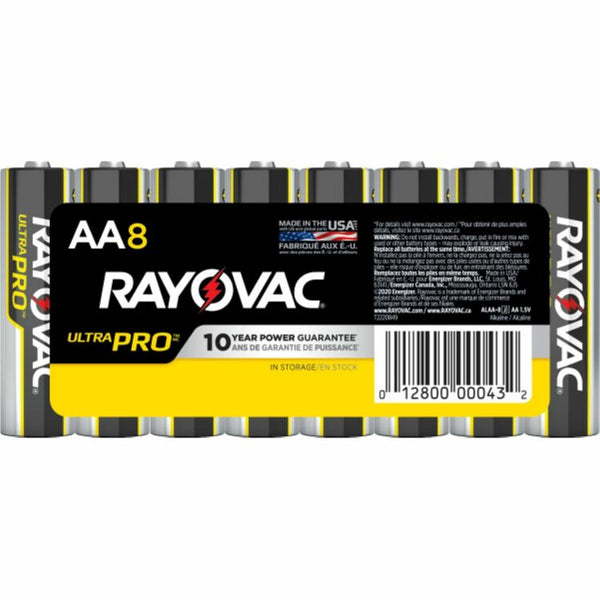 Rayovac Ultra Pro Alkaline AA Batteries, 8/Pack (RAYALAA8J) Pack of 8