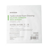McKesson Foam Dressing 6 X 6 Inch With Border Film Backing Silicone Gel Adhesive Square Sterile (886433_CS) 200/CS
