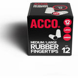 ACCO Rubber Finger Tips, #12 with 0.69" Diameter, Medium/Large, Amber, 12/Box (ACC54032) Box of 12