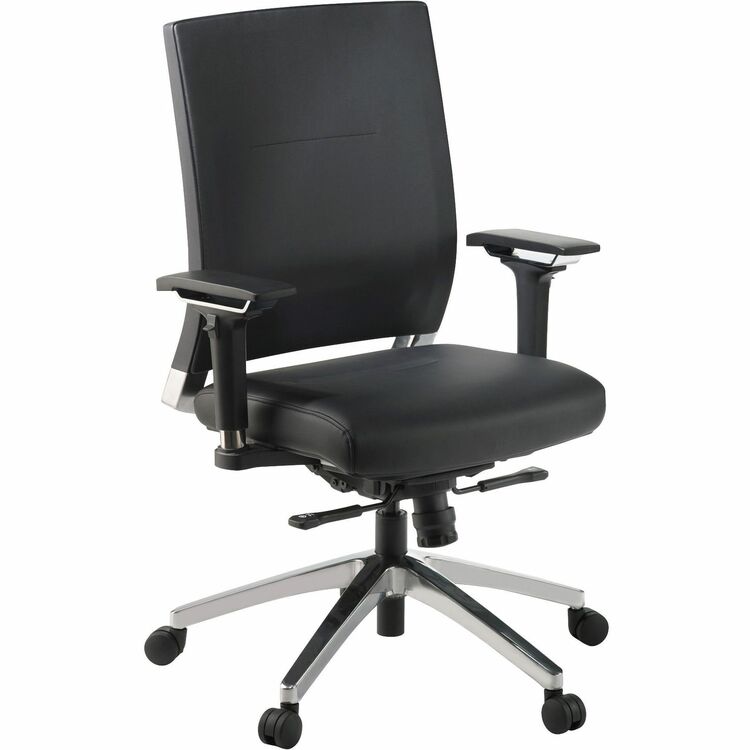 Lorell Executive Swivel Chair,28-1/2"x28-1/4"x43-1/2",Black Leather (LLR90040)