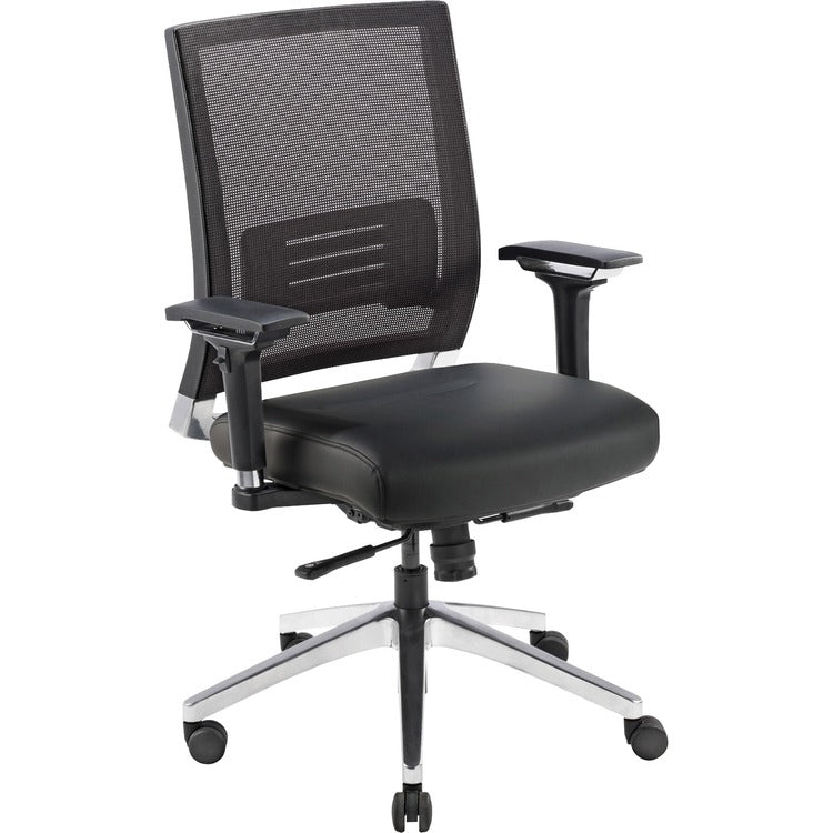 Lorell Exec. Swivel Chair,28-1/2"x28-1/4"x43-1/2",Black Mesh/Lthr (LLR90041)