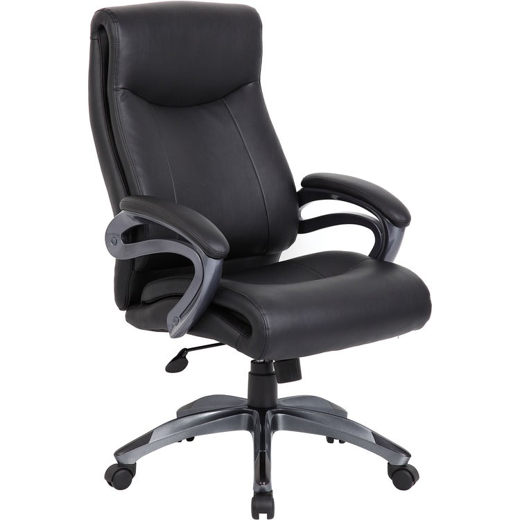 Lorell High-Back Exec Chair, Leather, 27"x30"x46-1/2", BK (LLR69516)