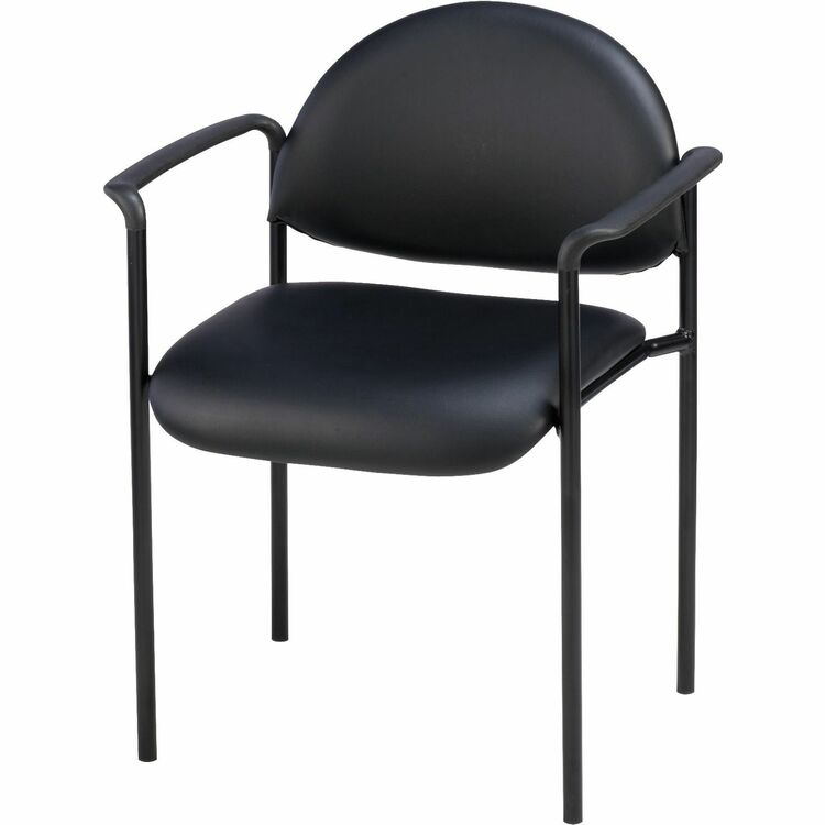 Lorell Reception Guest Chair,23-3/4"x23-1/2"x30-1/2",Black Vinyl (LLR69507)