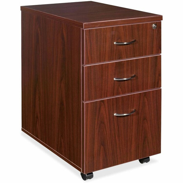 Lorell Pedestal,Mobile,Box/Box/File,16"x22"x28-1/4",Mahogany (LLR69395)