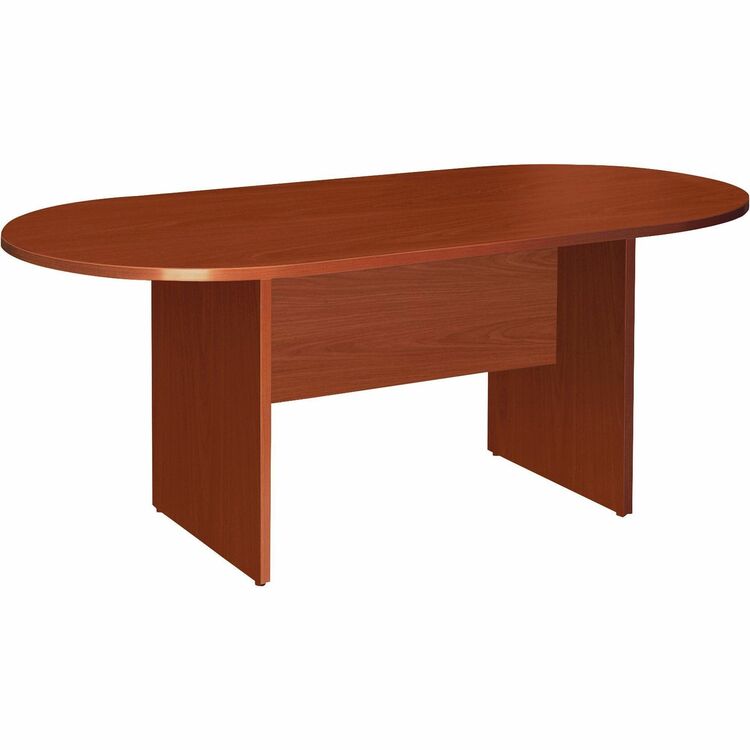 Lorell Oval Conference Table, Top & Base,72"x36"x29-1/2", Cherry