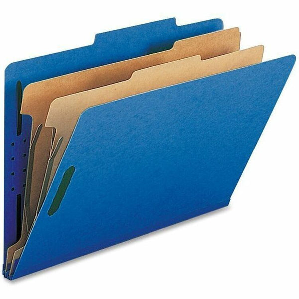 Nature Saver Classification Folders, w/ Fasteners, 2 Dividers, Legal, 10/Box, Dark Blue (NATSP17228) Each