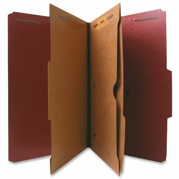 Nature Saver Classification Folder, Two-Pocket, 2/5 Cut, Legal, 10/Box, Red (NAT95013) Each