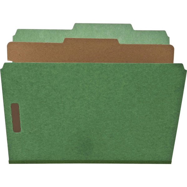 Nature Saver Classification Folders, w/ Fasteners, 1 Dvdr, Letter, 10/Box, Green (NATSP17203) Each