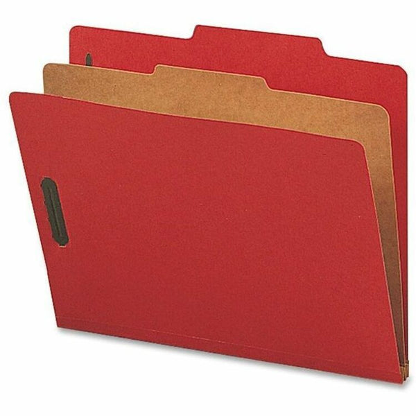 Nature Saver Classification Folders, w/ Fasteners, 1 Dvdr, Letter, 10/Box, Bright Red (NATSP17201) Each