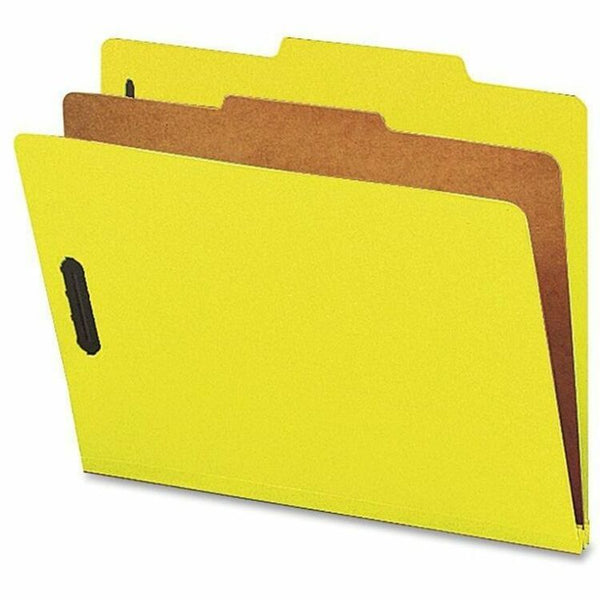 Nature Saver Classification Folders, w/ Fasteners, 1 Dvdr, Letter, 10/Box, Yellow (NATSP17204) Each
