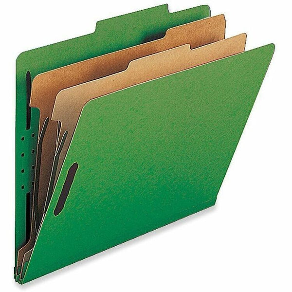 Nature Saver Classification Folders, w/ Fasteners, 2 Dividers, Legal, 10/Box, Green (NATSP17226) Each