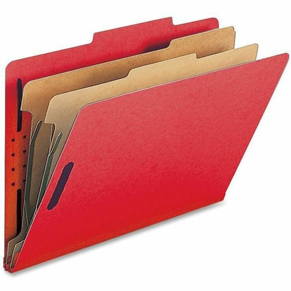 Nature Saver Classification Folders, w/ Fasteners, 2 Dividers, Legal, 10/Box, Bright Red (NATSP17225) Each