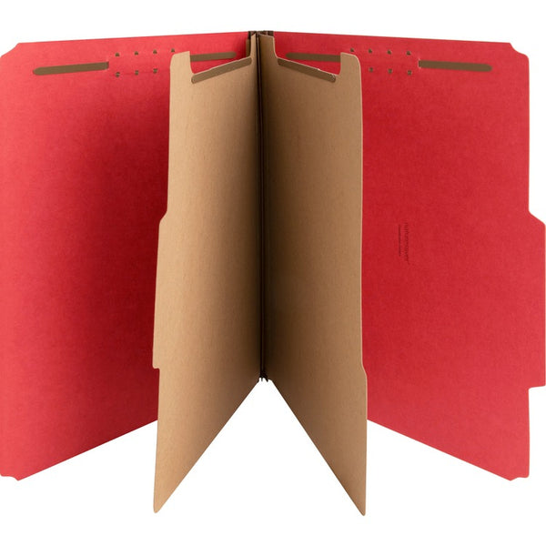 Nature Saver Classification Folders, w/ Fasteners, 2 Dividers, Letter, 10/Box, Bright Red (NATSP17206) Each