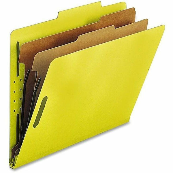 Nature Saver Classification Folders, w/ Fasteners, 2 Dividers, Letter, 10/Box, Yellow (NATSP17209) Each