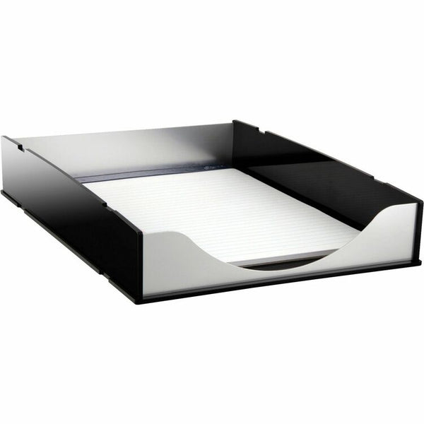 Kantek Letter Tray, Aluminum, Black/Acrylic (KTKBA310) Each