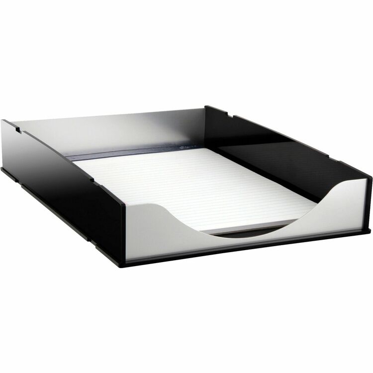 Kantek Letter Tray, Aluminum, Black/Acrylic (KTKBA310) Each