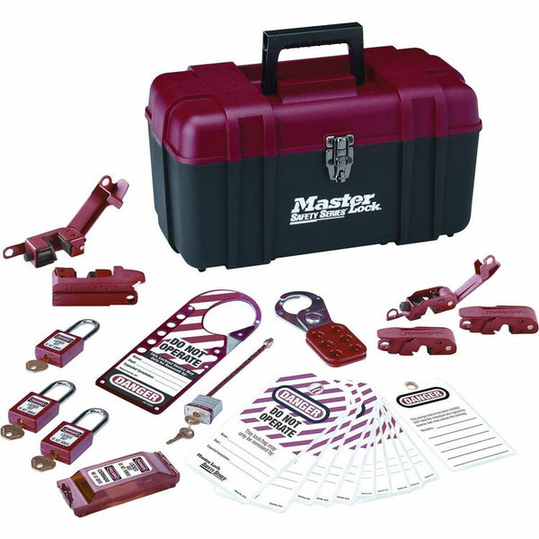Master Lock Electrical Lockout Kit, Portable Safety Carry Case, Red, Black (MLK1457E410KA) Each