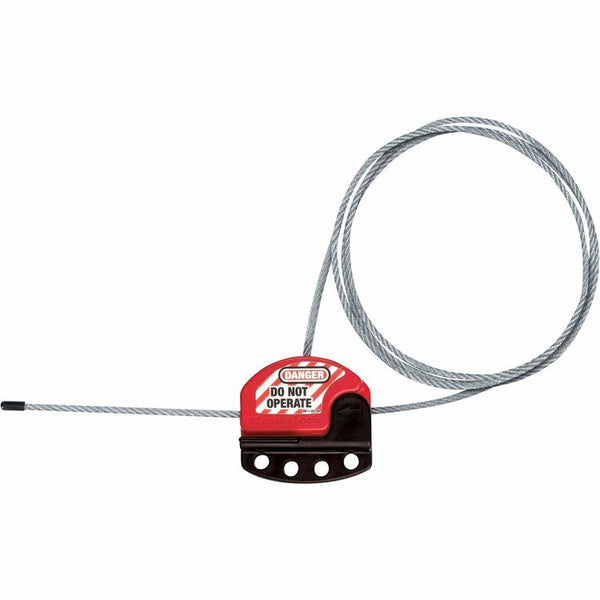 Master Lock Cable Lockout, 6 Foot, 5/32" Diameter, Black/Red (MLKS806) Each