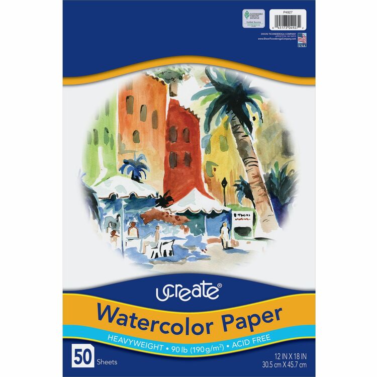 UCreate 12" x 18" Watercolor Paper (PAC4927) Pack of 50