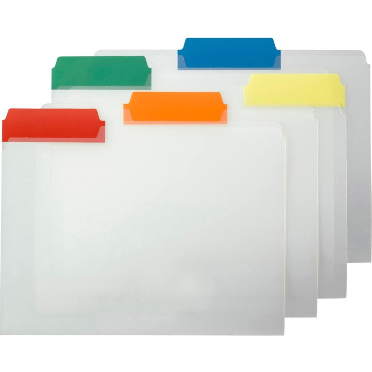 Smead File Folder, Letter, 1/3", Poly Color Tabs, 25/Box, Assorted (SMD10530)