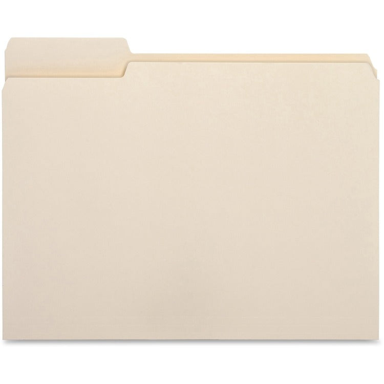 Business Source File Folder, 1/3" Left Tab, 1-Ply, 3/4" Exp., Letter, Manila (BSN16490) Box of 100