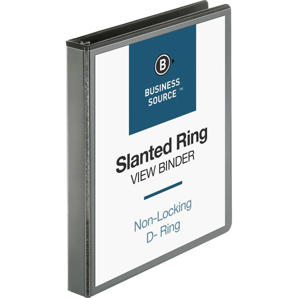 Business Source 39% Recycled D-Ring Binder, 1" Capacity, Black (BSN28446) Each