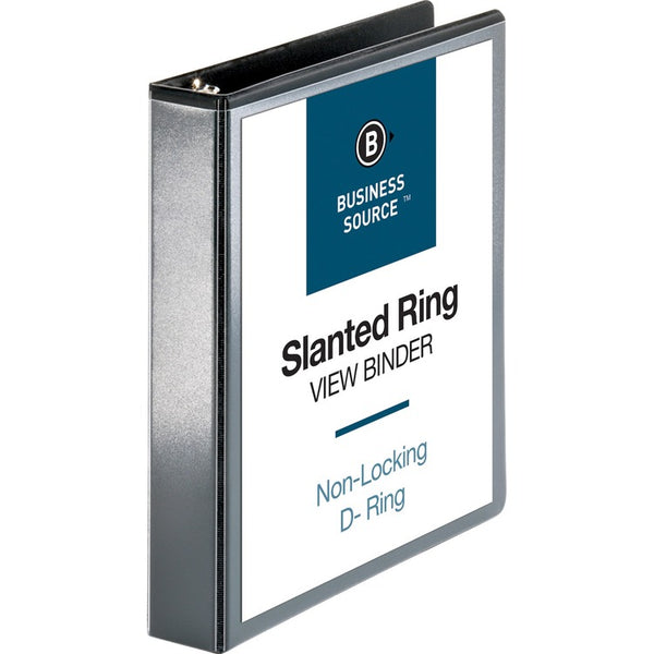 Business Source 39% Recycled D-Ring Binder, 1 1/2" Capacity, Black (BSN28447) Each