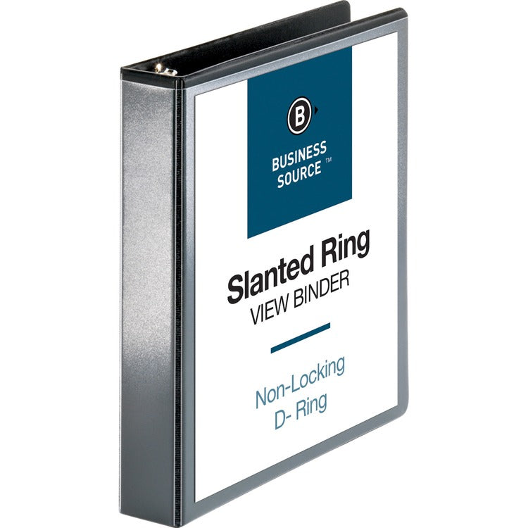 Business Source 39% Recycled D-Ring Binder, 1 1/2" Capacity, Black (BSN28447) Each