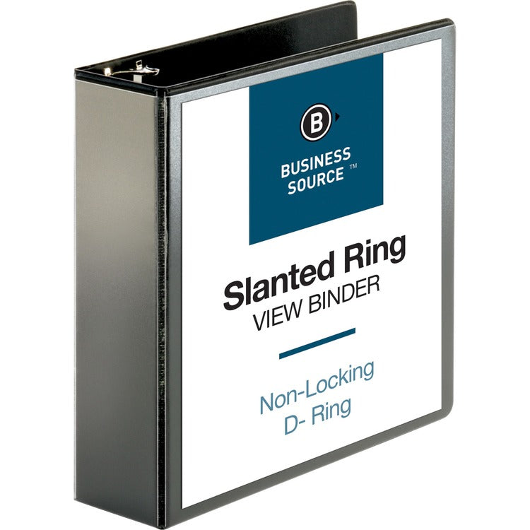 Business Source 39% Recycled D-Ring Binder, 3" Capacity, Black (BSN28449) Each