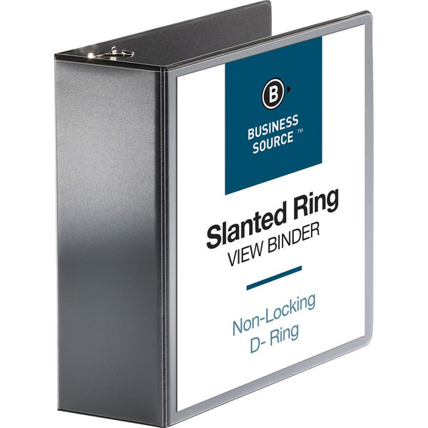 Business Source 39% Recycled D-Ring Binder, 4" Capacity, Black (BSN28450) Each
