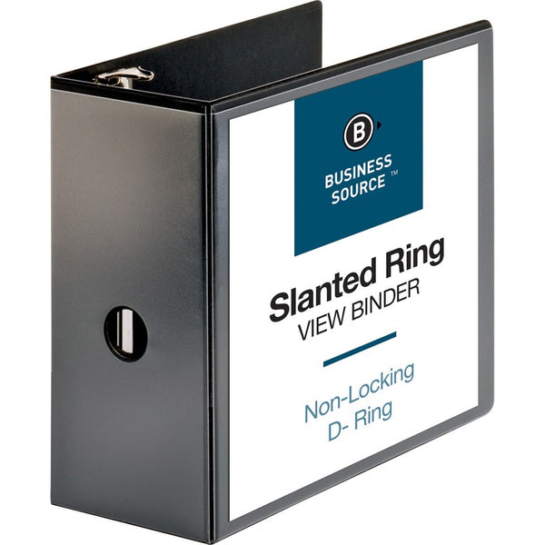 Business Source 39% Recycled D-Ring Binder, 5" Capacity, Black (BSN28451) Each