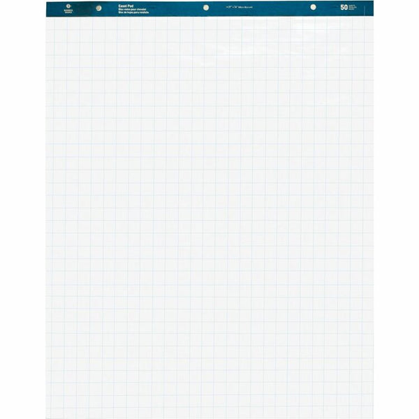 Business Source Quad Easel Pad, 27" x 34", 50 Sheets, 1" Quad, White (BSN38589) Carton of 4