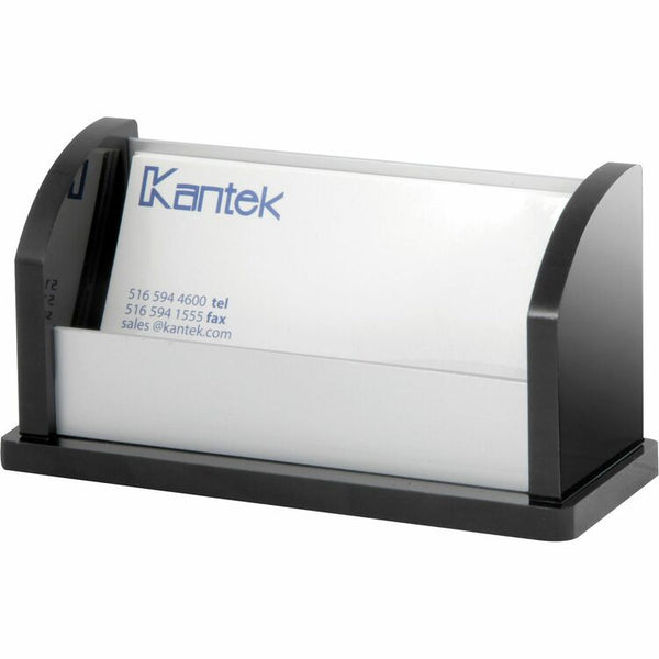 Kantek Business Card Holder, Aluminum, Black Acrylic (KTKBA330) Each