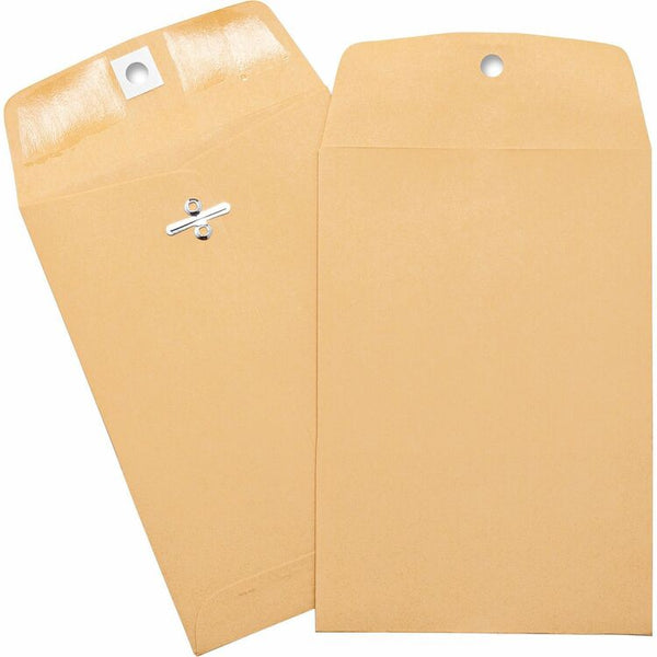 Business Source Heavy-duty Clasp Envelopes, 5" x 7-1/2", Brown Kraft (BSN36672) Box of 100