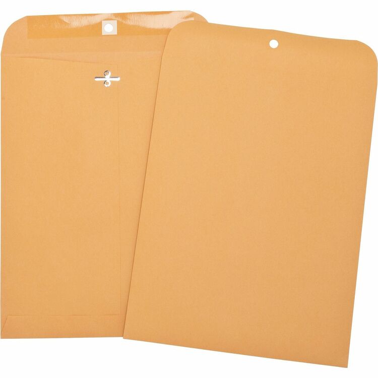 Business Source Heavy-duty Clasp Envelopes, 8-3/4" x 11-1/2", Brown Kraft (BSN36674) Box of 100