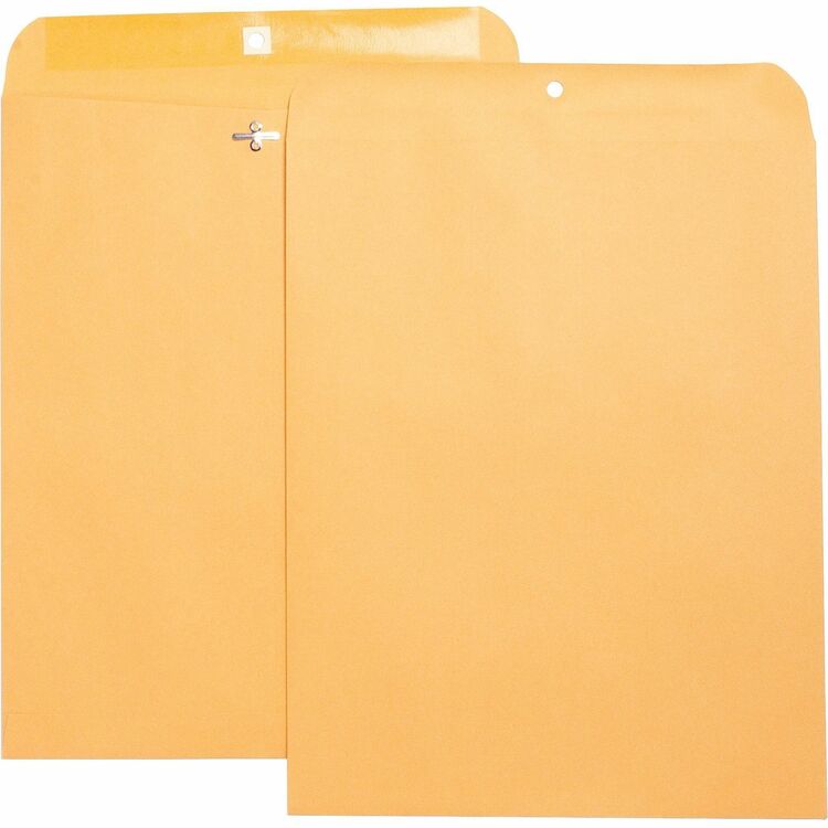 Business Source Heavy-duty Clasp Envelopes, 11-1/2" x 14-1/2", Brown Kraft (BSN36675) Box of 100
