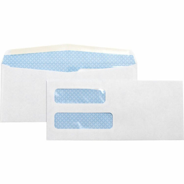 Business Source Double Window Envelope, No. 10, 4-1/8"x9-1/2", 500/BX, White (BSN36694) Box of 500