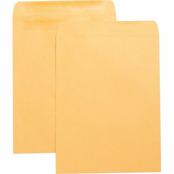 Business Source Catalog Envelopes, w/Adhesive Strip, Plain, 10" x 13", Kraft (BSN42124) Box of 100