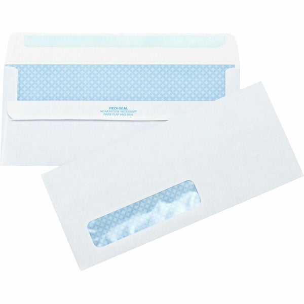 Business Source Self-Seal Envelopes, Std Wind., No. 10, 4-1/2"x9-1/2", 500/BX, White (BSN42207) Box of 500