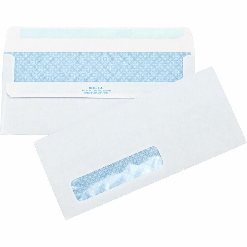 Business Source Self-Seal Envelopes, Std Wind., No. 10, 4-1/2"x9-1/2", 500/BX, White (BSN42207) Box of 500
